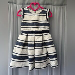 Tahari Girl blue and white striped dress size 3T